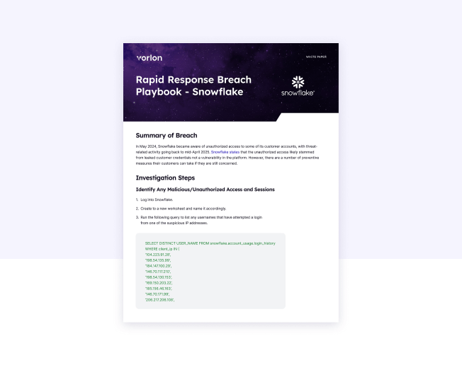 Rapid Response Breach Playbook Snowflake
